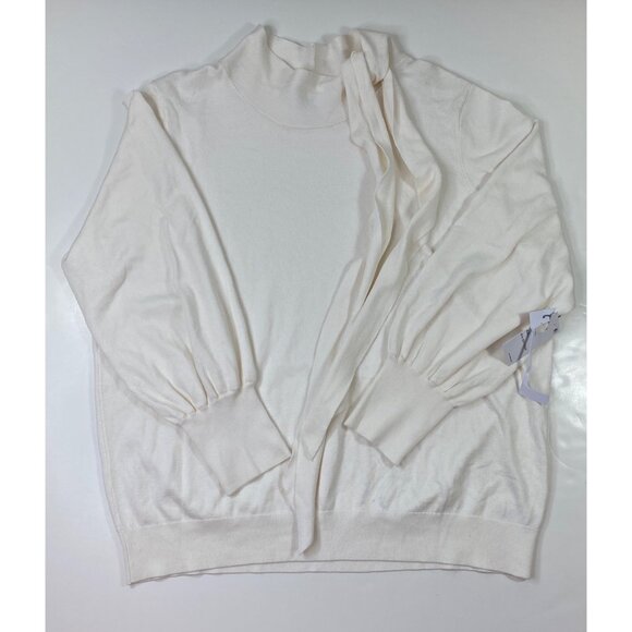 Liz Claiborne Womens Cream Knit Crew Neck Long Sleeve Pullover Sweater Size XXL - Picture 1 of 5